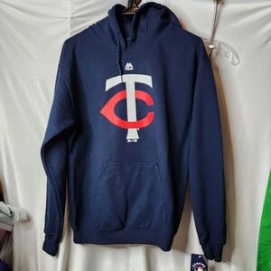 Minnesota Twins Baseball Blue Pullover Hoodie Sweatshirt Mens Small